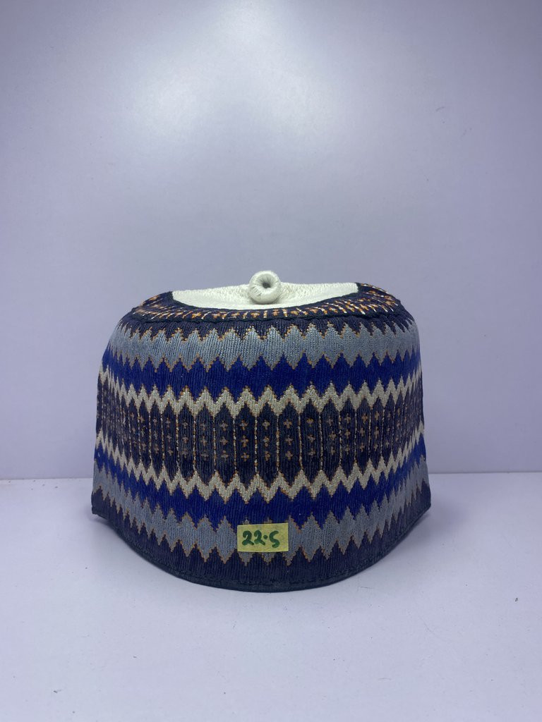 Blue Kindei Rawaram - Stylish Hausa Cap